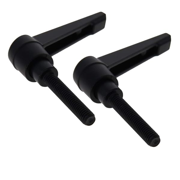Othmro Othmro 2Pcs Adjustable Clamping Lever Handle M6 Thread Push Button Ratchet Locking Handle Aluminum Alloy Black