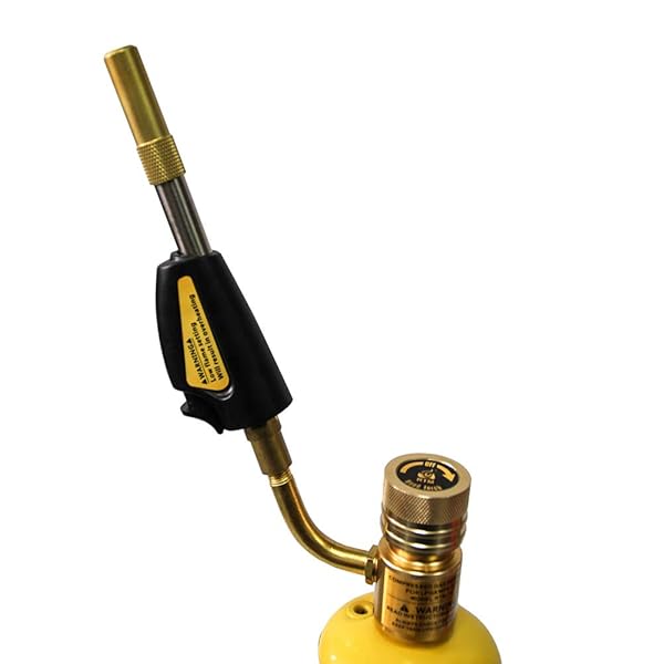 QWORK QWORK Torch Tips: Self-Igniting MAP-Pro/LP Gas Swirl Torch for Brazing, Soldering & Plumbing