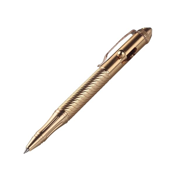 SMOOTHERPRO SMOOTHERPRO Solid Brass Bolt Action Pen - Heavy Duty Tungsten Pocket EDC Gift for Business & Office (Natural Color)