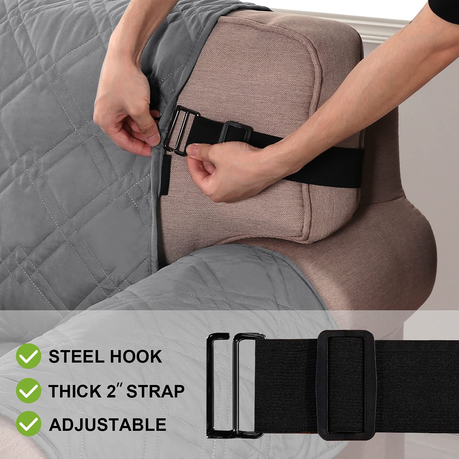 Turquoize Turquoize Waterproof Recliner Chair Cover for Small Recliners Quilted Pet Protector Soft Cotton Finish Non Slip Dove Color - View 2 of 7