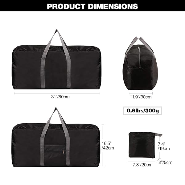 REDCAMP REDCAMP 100L Extra Large Water Resistant Lightweight Duffle Bag for Outdoor Camping Black - View 3 of 5