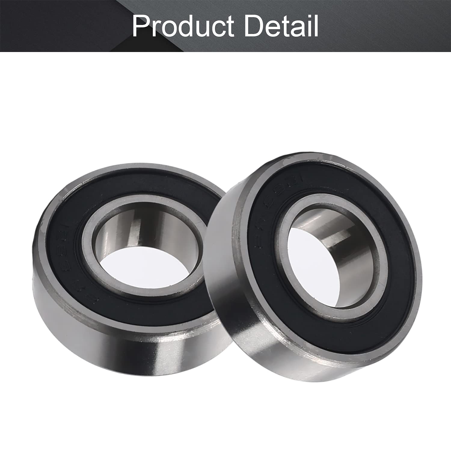 Othmro Othmro 2pcs 1623 2RS Deep Groove Ball Bearings High Carbon Steel 15.9mmx34.9mmx11.1mm Double Shielded P0 Quality Bearings - View 4 of 9