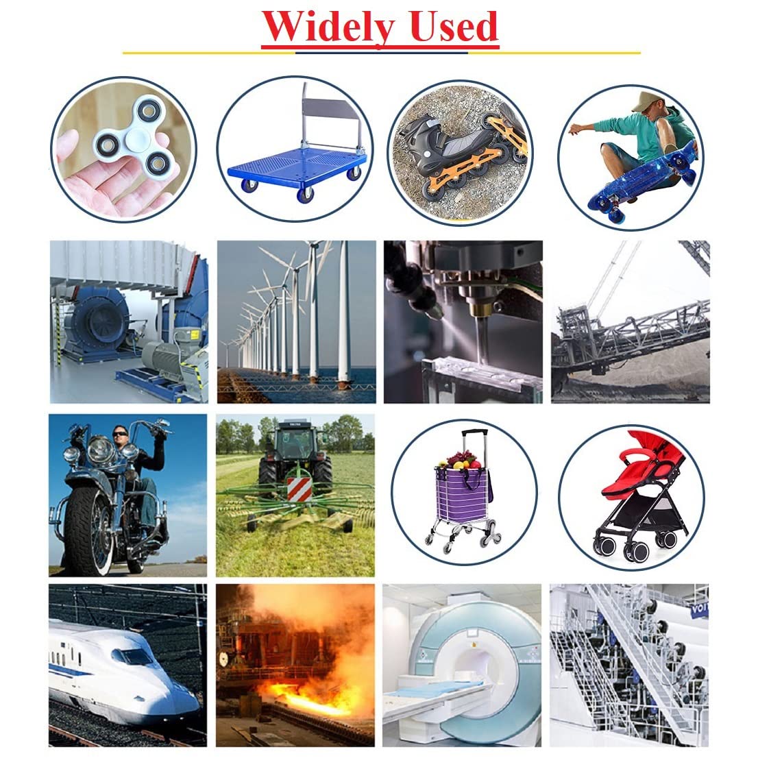 Othmro Othmro 2pcs 1623 2RS Deep Groove Ball Bearings High Carbon Steel 15.9mmx34.9mmx11.1mm Double Shielded P0 Quality Bearings - View 9 of 9