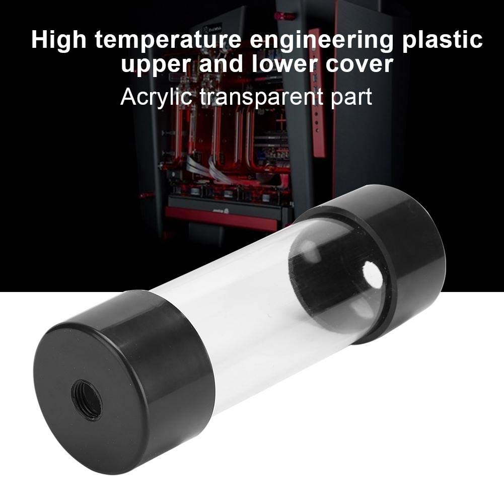 ASHATA ASHATA Cylinder Water Cooling 150mm Transparent Fast Cooling G1/4 Thread Heat Exchanger Reservoir Radiator for PC Components - View 5 of 8