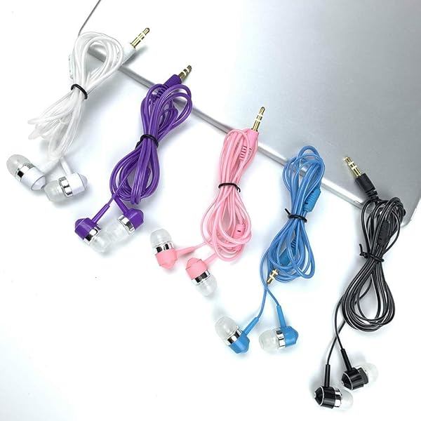 ZXFYE ZXFYE Bulk Wired Earbud Headphones 10 Pack Mixed Colors Compatible with iPhone Smartphone Computer Laptop MP3 for School and Classroom - View 2 of 7