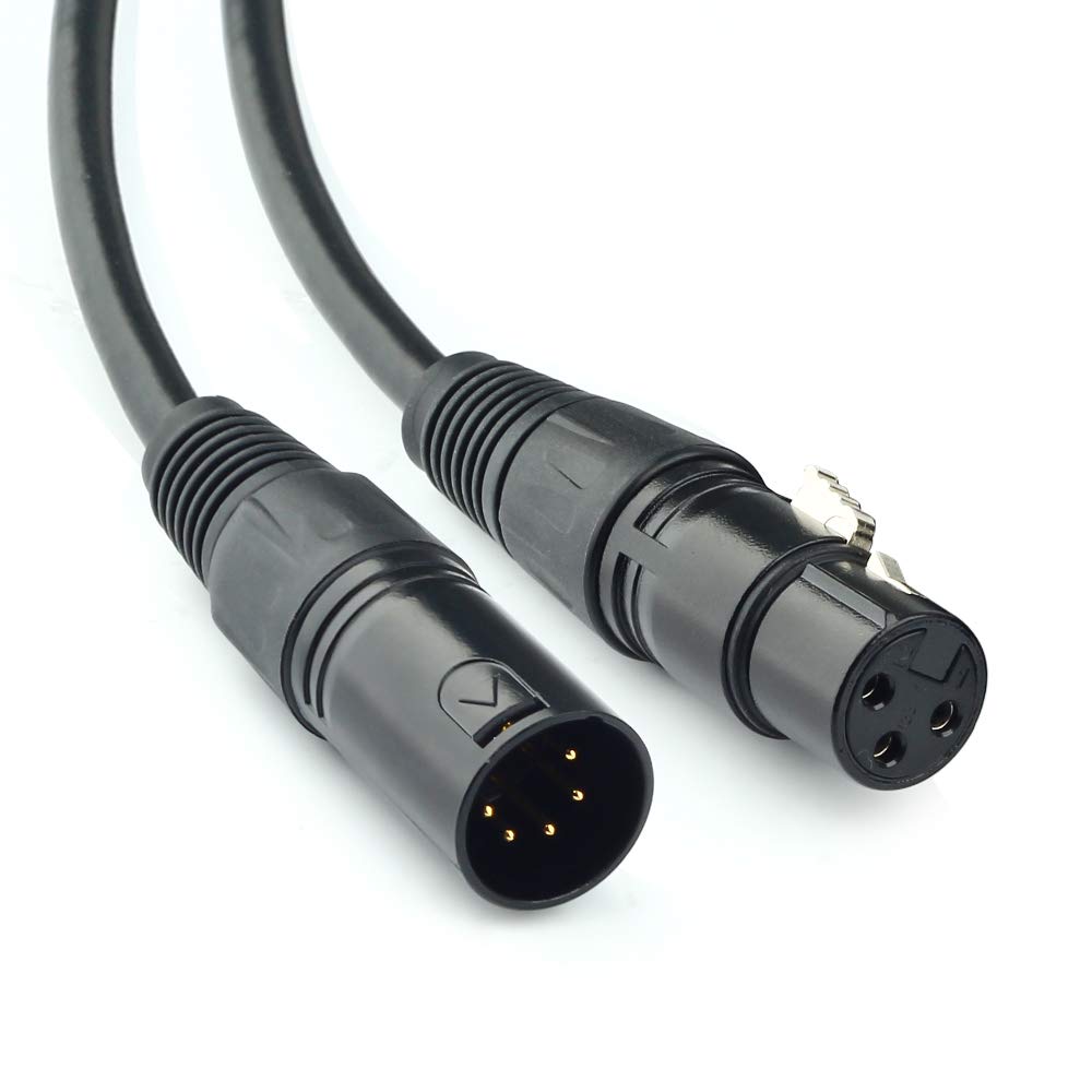 SiYear SiYear XLR Male to Female 5 Pin and Female 3 Pin to Male 5 Pin Audio Cable Set for Microphone and DMX Stage Light 2 Pack - View 2 of 8