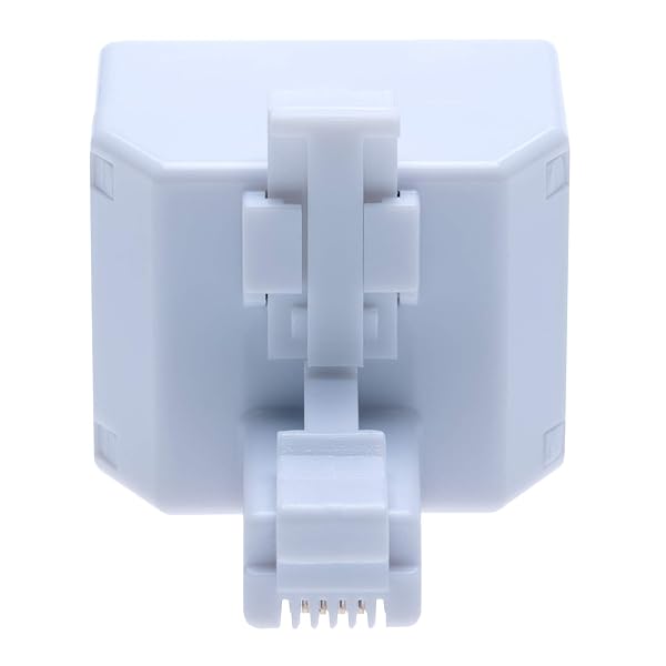 Keple RJ11 Adapter & 2-Way Splitter: Universal Phone Coupler for Landline & Broadband | 4 Wire Converter | White - View 6 of 6