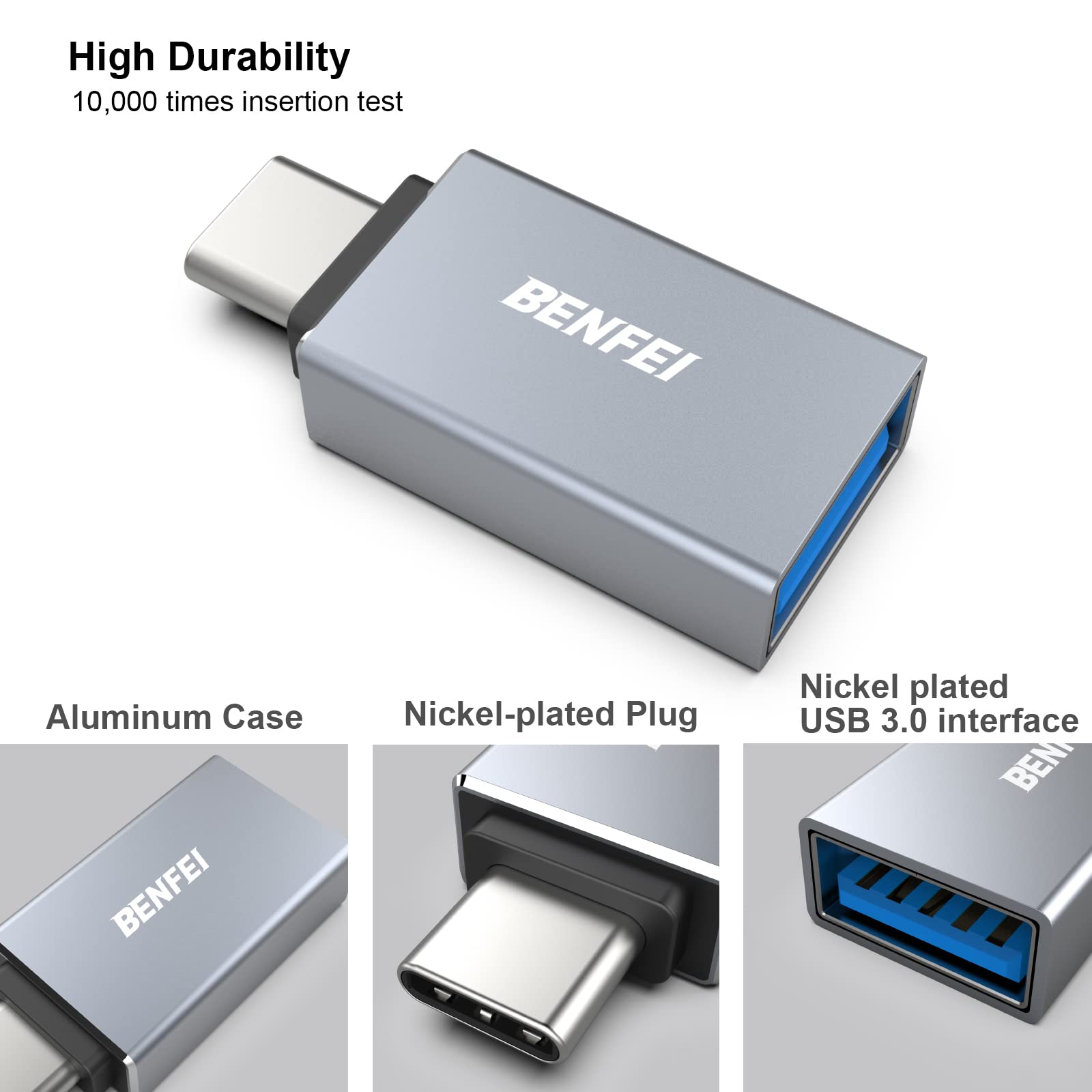 BENFEI BENFEI 5 Pack USB C to USB 3.0 Adapters - Compatible with iPhone 15 Pro, MacBook Pro 2023, iPad Pro & More - View 5 of 7