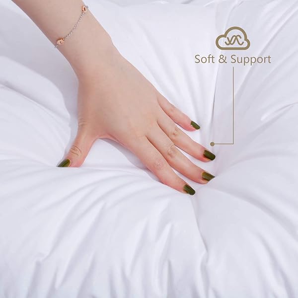 Damome Damome Goose Feathers Down Pillows for Sleeping 2 Pack Queen Size White Bed Pillow Inserts 100 Cotton Cover Ideal for All Sleepers - View 7 of 9