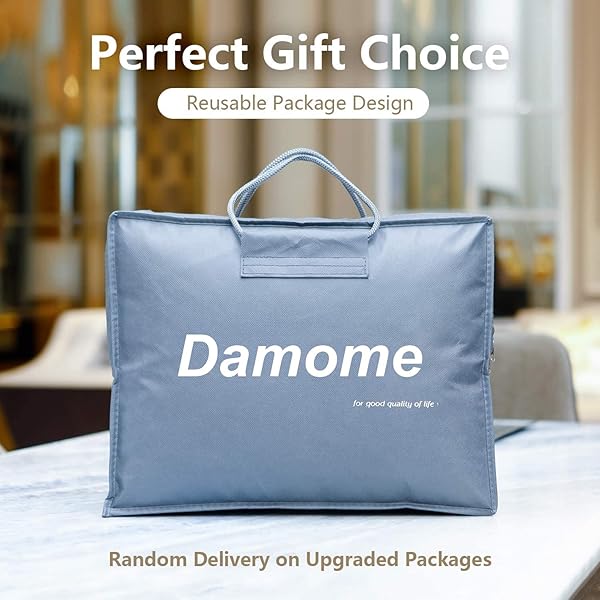 Damome Damome Goose Feathers Down Pillows for Sleeping 2 Pack Queen Size White Bed Pillow Inserts 100 Cotton Cover Ideal for All Sleepers - View 8 of 9