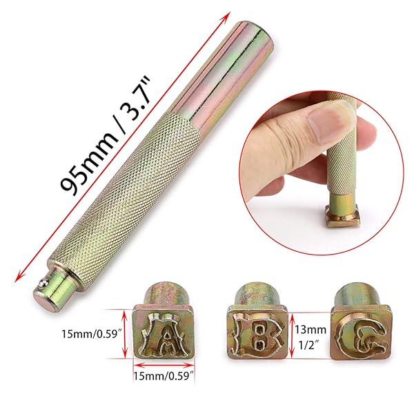 OwnMy OwnMy Capital Letters Stamp Set, 1/2Â” / 13mm Alphabet Stamp Tools Set Leather Craft Stamping Tools Leather Art Craft Tool (13mm - 27pcs) - View 3 of 9