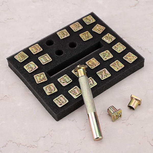 OwnMy OwnMy Capital Letters Stamp Set, 1/2Â” / 13mm Alphabet Stamp Tools Set Leather Craft Stamping Tools Leather Art Craft Tool (13mm - 27pcs) - View 4 of 9