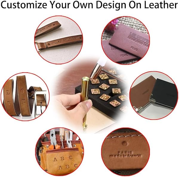 OwnMy OwnMy Capital Letters Stamp Set, 1/2Â” / 13mm Alphabet Stamp Tools Set Leather Craft Stamping Tools Leather Art Craft Tool (13mm - 27pcs) - View 8 of 9