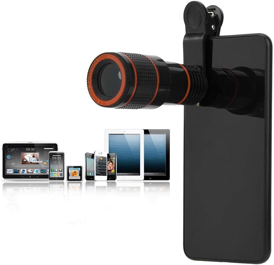 Pomya Professional 12X Telephoto Lens for Cell Phones and Tablets Universal Telescopic Focusing Mobile Phone Lens
