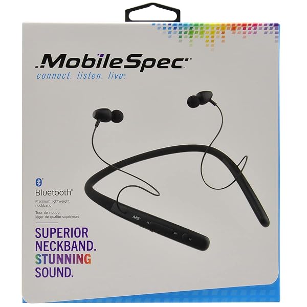 Mobile Spec MobileSpec MBS11306 Premium Lightweight Bluetooth Neckband - Stylish Black Wireless Earphones - View 3 of 4