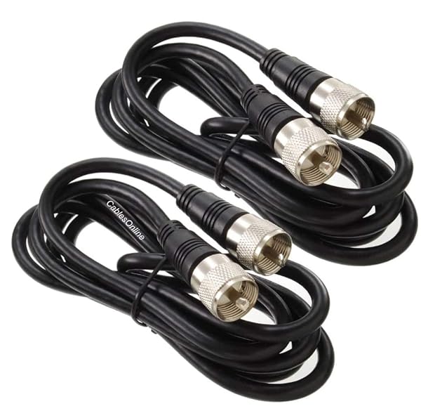 CABLESONLINE.COM ATLANTIC COMPUTERTECH CablesOnline 2-Pack 6ft RG8x Coax UHF Male to Male 50-ohm Antenna Cable R-U006-2 for Reliable Signal Transmission