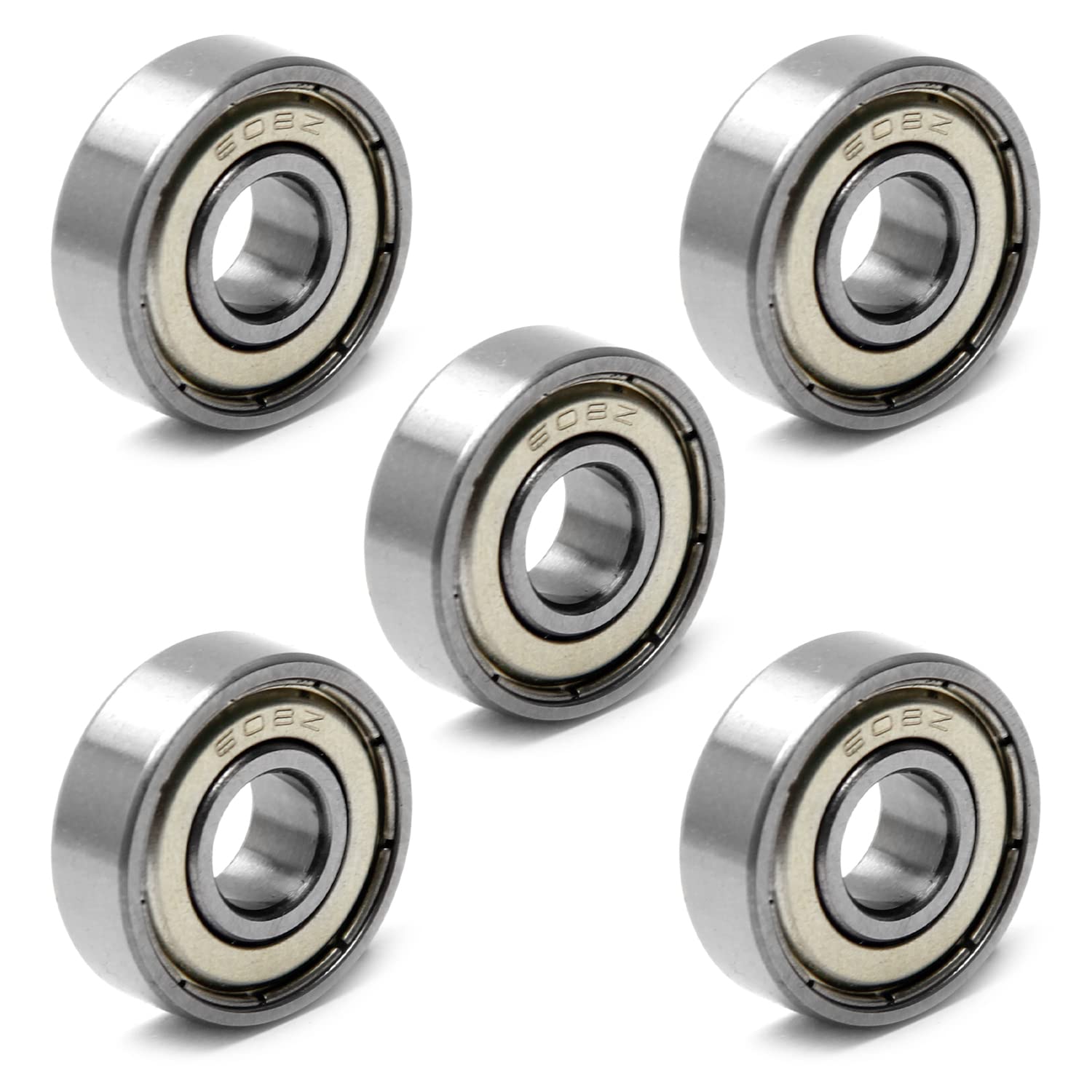 Othmro Othmro 608ZZ Deep Groove Ball Bearings 5Pcs 8x22x7mm Double Sealed Gcr15 for Scooters Dental Equipment Elevators and Ship Rudder Shafts - View 7 of 7