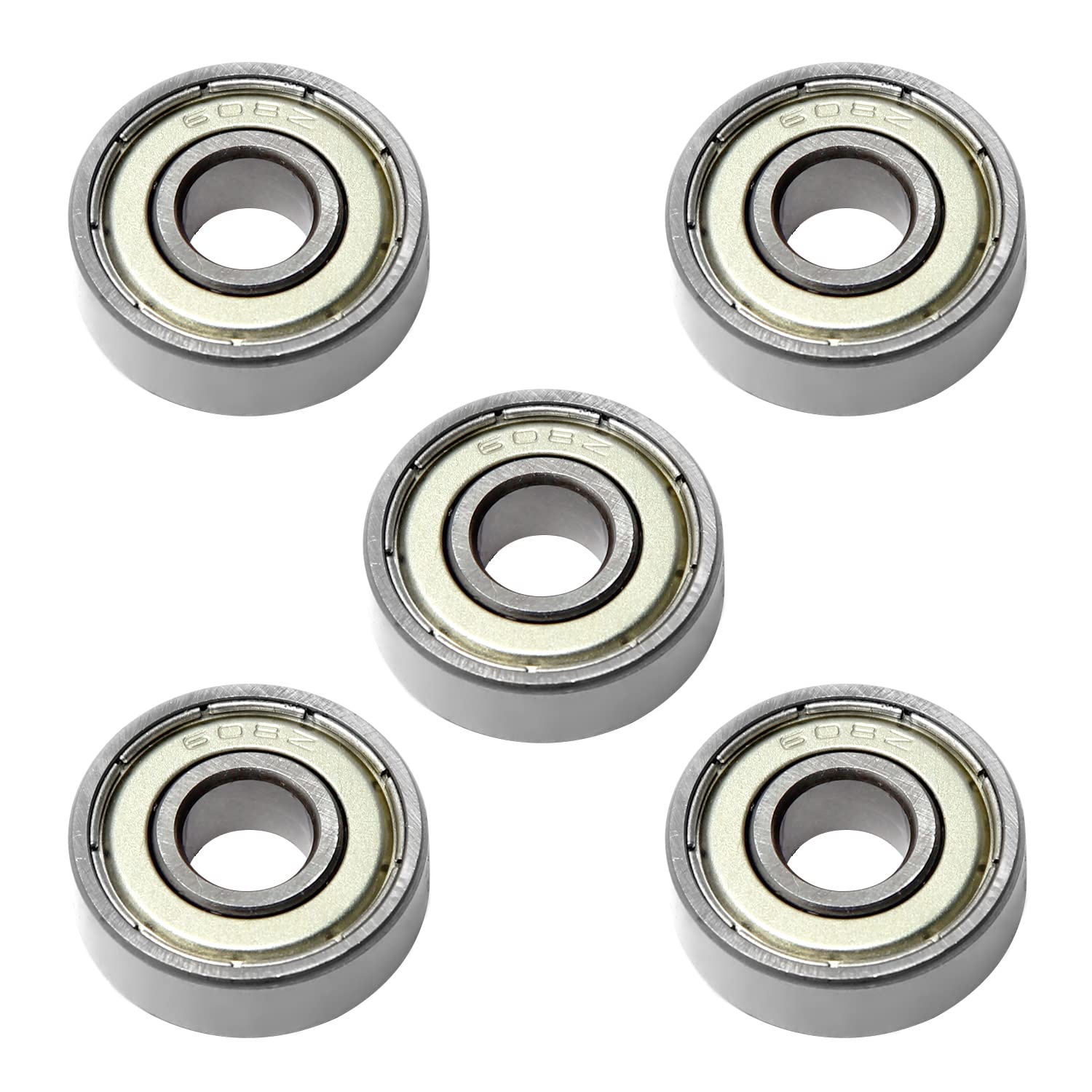 Othmro 608ZZ Deep Groove Ball Bearings 5Pcs 8x22x7mm Double Sealed Gcr15 for Scooters Dental Equipment Elevators and Ship Rudder Shafts