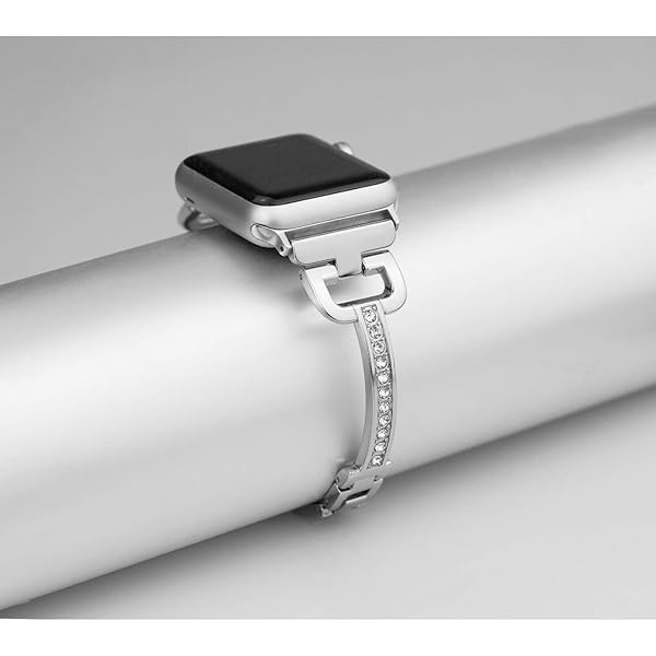 Mtozon Mtozon Bling Bands for Apple Watch 40mm 38mm Stylish Rhinestone Bracelet for Women Compatible with iWatch Series 5 4 3 2 1 Silver - View 4 of 8