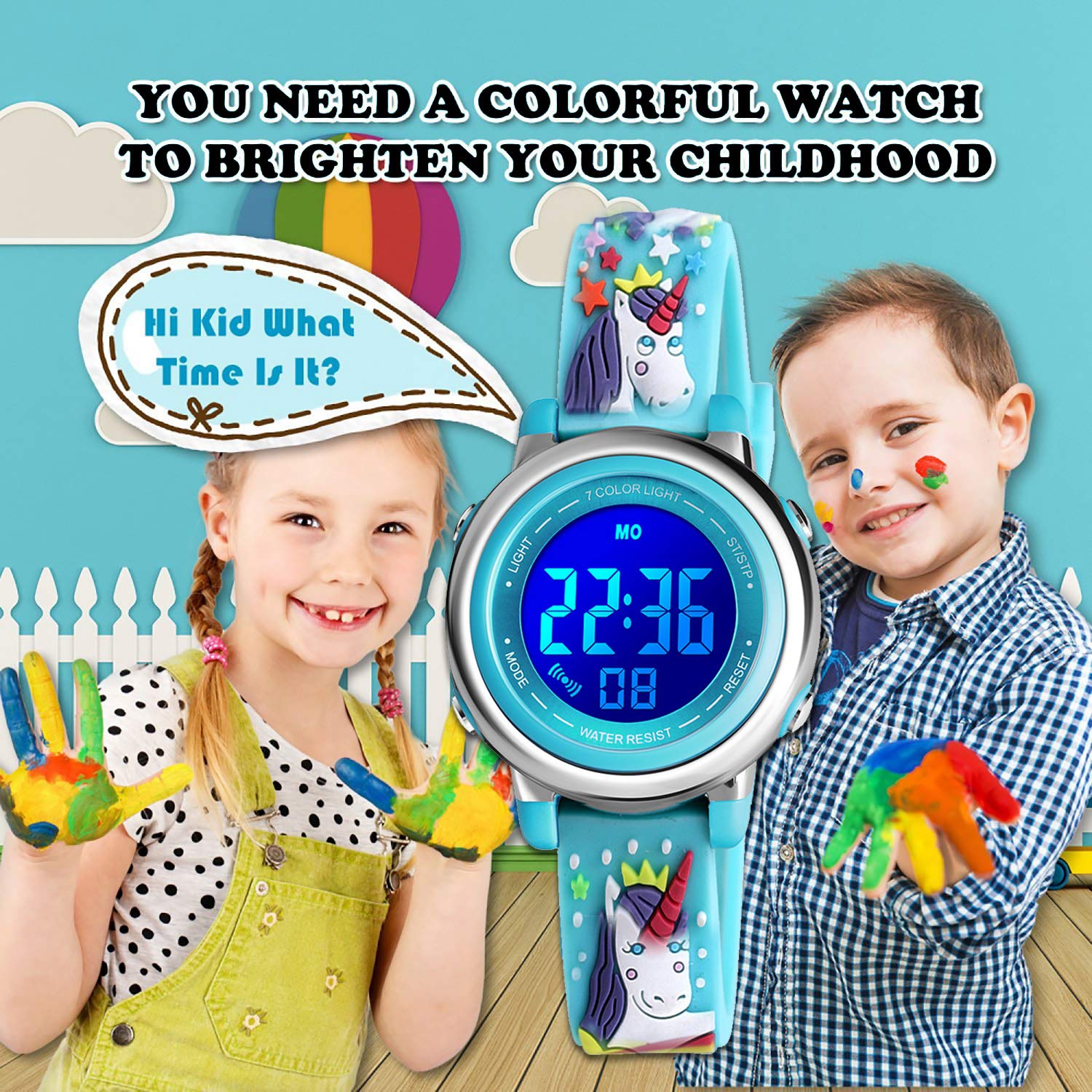 cofuo Cofuo Kids Digital Sport Waterproof Watch for Girls and Boys with LED Alarm Stopwatch Perfect for Outdoor Activities - View 6 of 7