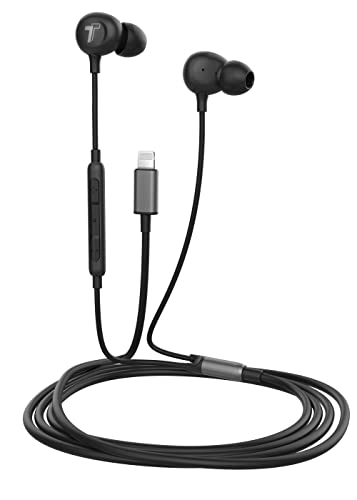 Thore Thore MFi Certified Lightning Earbuds for iPhone 14 Pro Max/13/12/11/XR/Xs - Wired In-Ear Headphones with Microphone (Black) - View 9 of 9