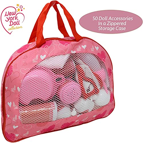 The New York Doll Collection New York Doll Collection Baby Doll Feeding and Caring Accessory Set with Zippered Carrying Case - View 2 of 6