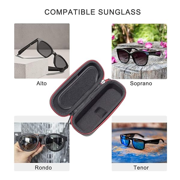 RLSOCO RLSOCO Carrying Case for Bose Frames Audio Sunglasses Soprano Tenor Alto Rondo Bluetooth Smart Glasses Not for Frames Tempo - View 5 of 10
