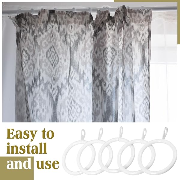 Shappy Shappy 20 Packs Metal Curtain Rings for Drapery and Rods 30 mm Internal Diameter White - View 6 of 7