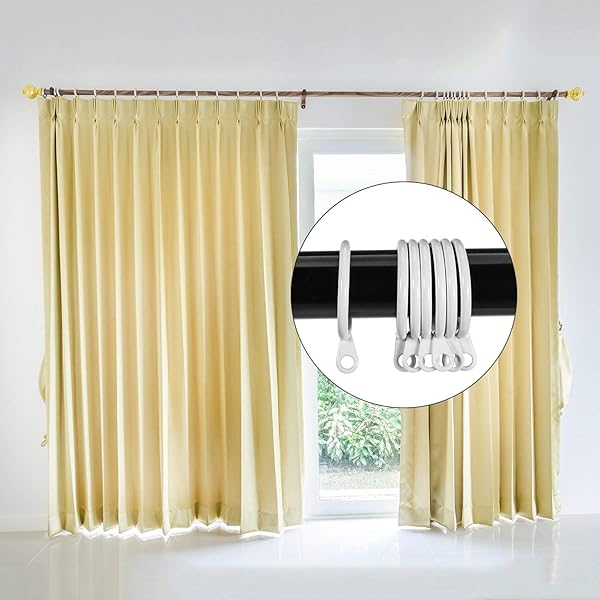 Shappy Shappy 20 Packs Metal Curtain Rings for Drapery and Rods 30 mm Internal Diameter White - View 7 of 7
