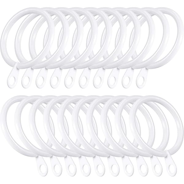 Shappy Shappy 20 Packs Metal Curtain Rings for Drapery and Rods 30 mm Internal Diameter White