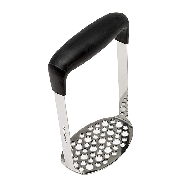 Cooking Light Cooking Light Heavy Duty Stainless Steel Masher with Ergonomic Handle for Smooth Mashed Potatoes Black