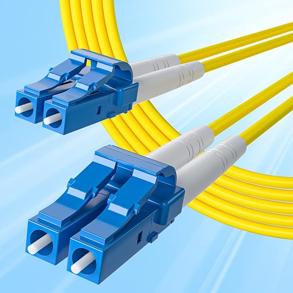10Gtek Fiber Patch Cable LC to LC OS2 10Gb Singlemode Jumper Duplex 9/125 LSZH Fiber Optic Cord Yellow 2 Meter 6.6 Feet