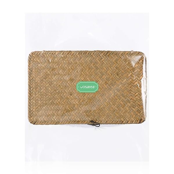 VOSAREA Vosarea Rattan Storage Basket - Hand-Woven 9-Inch Seaweed Container with Lid for Stylish Home Decor & Organization - View 11 of 11