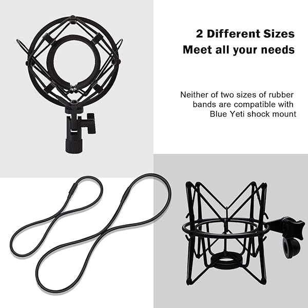 Boseen Boseen Universal Elastic Bands Replacement Anti-aging Rubber Ring for Microphone Shock Mount Holder Clamp Set of 4 Black - View 2 of 6