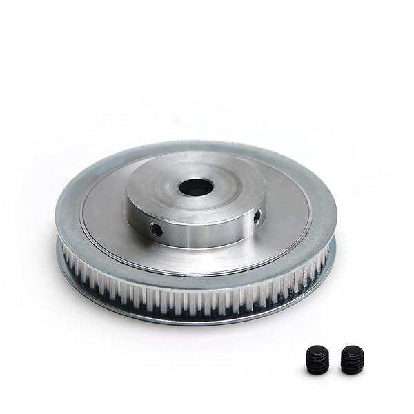 Fielect Fielect Aluminium Alloy 60 Teeth Timing Belt Pulley 12mm Inner Bore for 3D Printer CNC Silver Tone 1 Piece