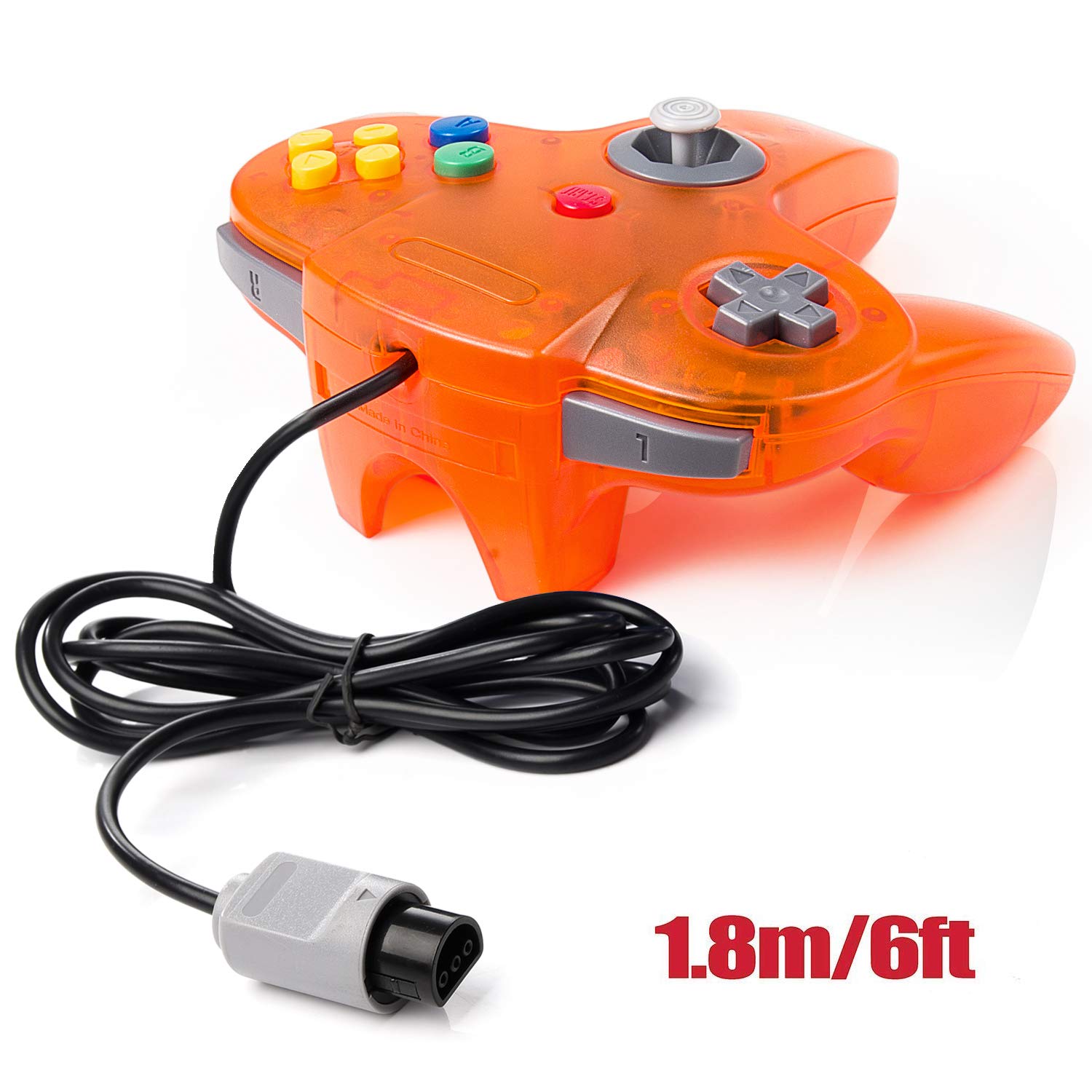 miadore Miadore Classic N64 Controller Joystick Remote Clear Orange for N64 Video Game System Console - View 5 of 8