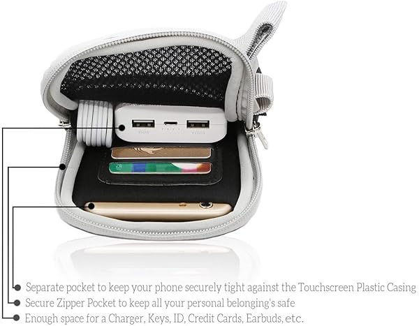 PARAHAIR Universal Arm Phone Holder for Running Workout Pouch Case for iPhone 14 Pro 14 Plus 13 Plus Samsung Galaxy Huawei All Phones Up to 5.5 Inch Black - View 4 of 7