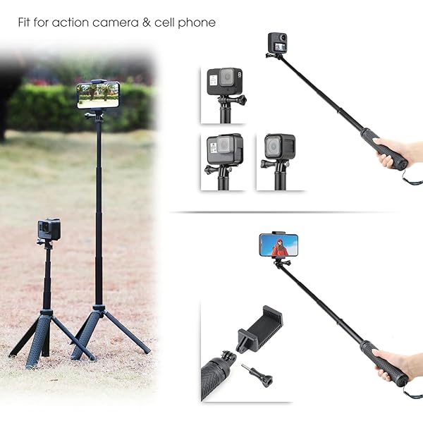 SOONSUN SOONSUN 3-in-1 Waterproof Selfie Stick for GoPro & Action Cameras - Extendable Monopod, Hand Grip, Tripod Stand - View 7 of 11