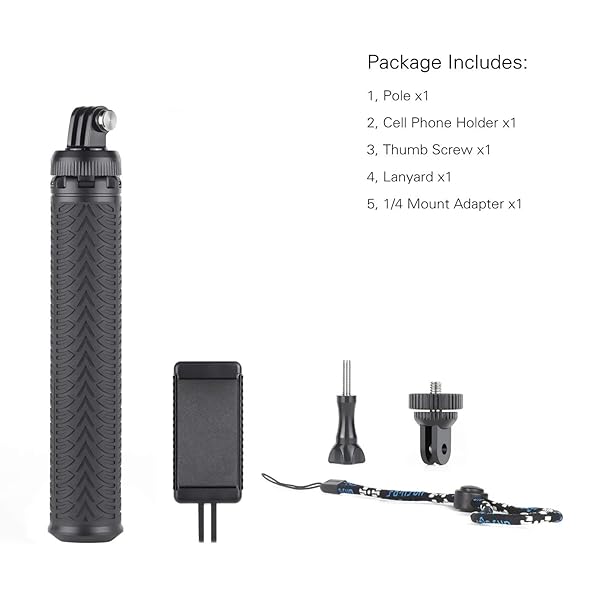 SOONSUN SOONSUN 3-in-1 Waterproof Selfie Stick for GoPro & Action Cameras - Extendable Monopod, Hand Grip, Tripod Stand - View 11 of 11