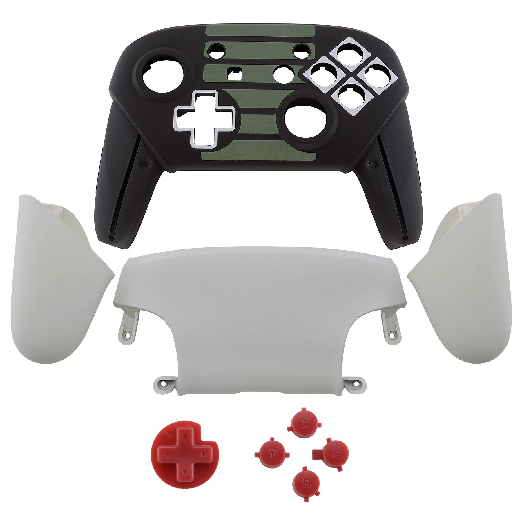 eXtremeRate eXtremeRate NES Style Soft Touch Faceplate Backplate for Nintendo Switch Pro Controller DIY Housing Shell Grip and Buttons - View 2 of 8