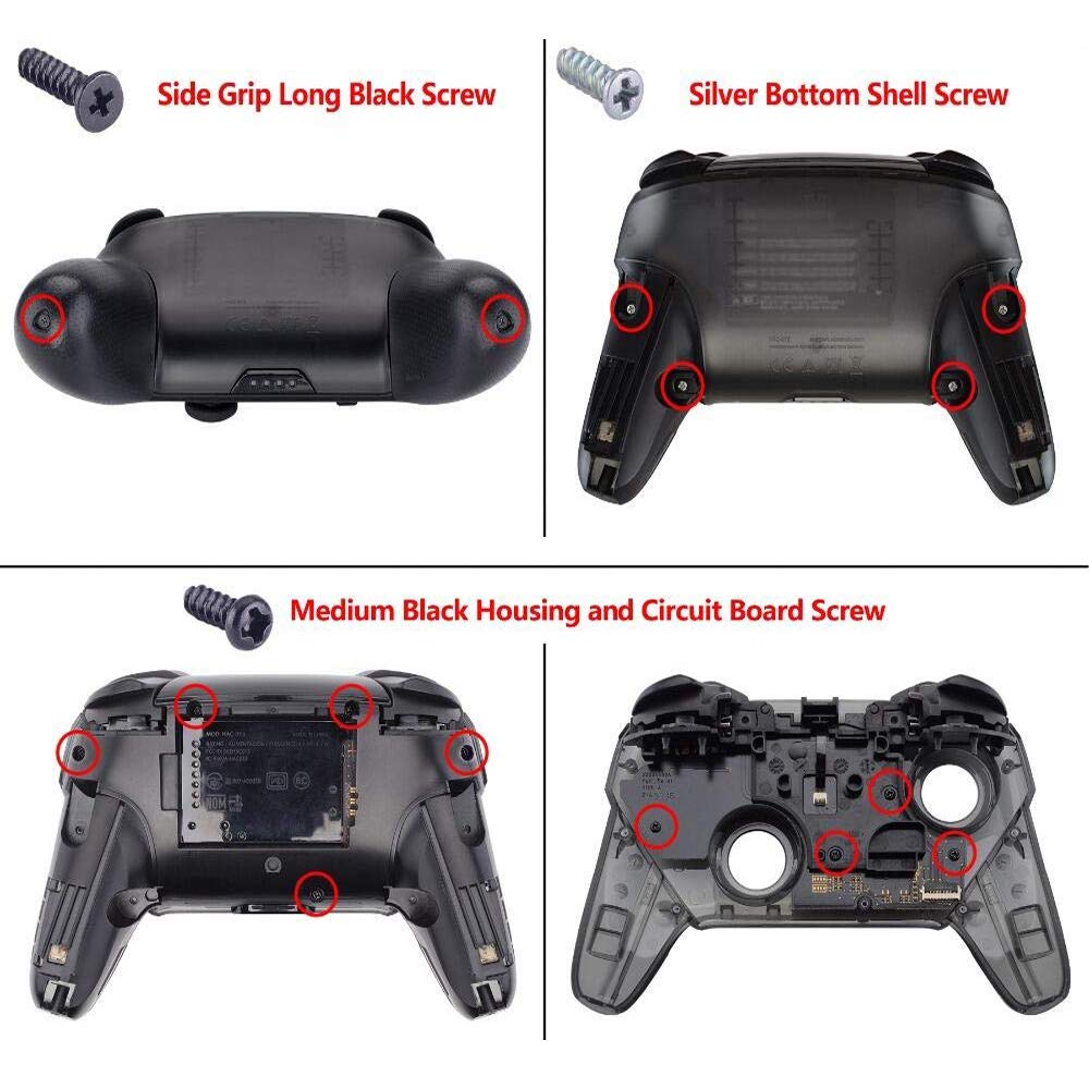 eXtremeRate eXtremeRate NES Style Soft Touch Faceplate Backplate for Nintendo Switch Pro Controller DIY Housing Shell Grip and Buttons - View 4 of 8
