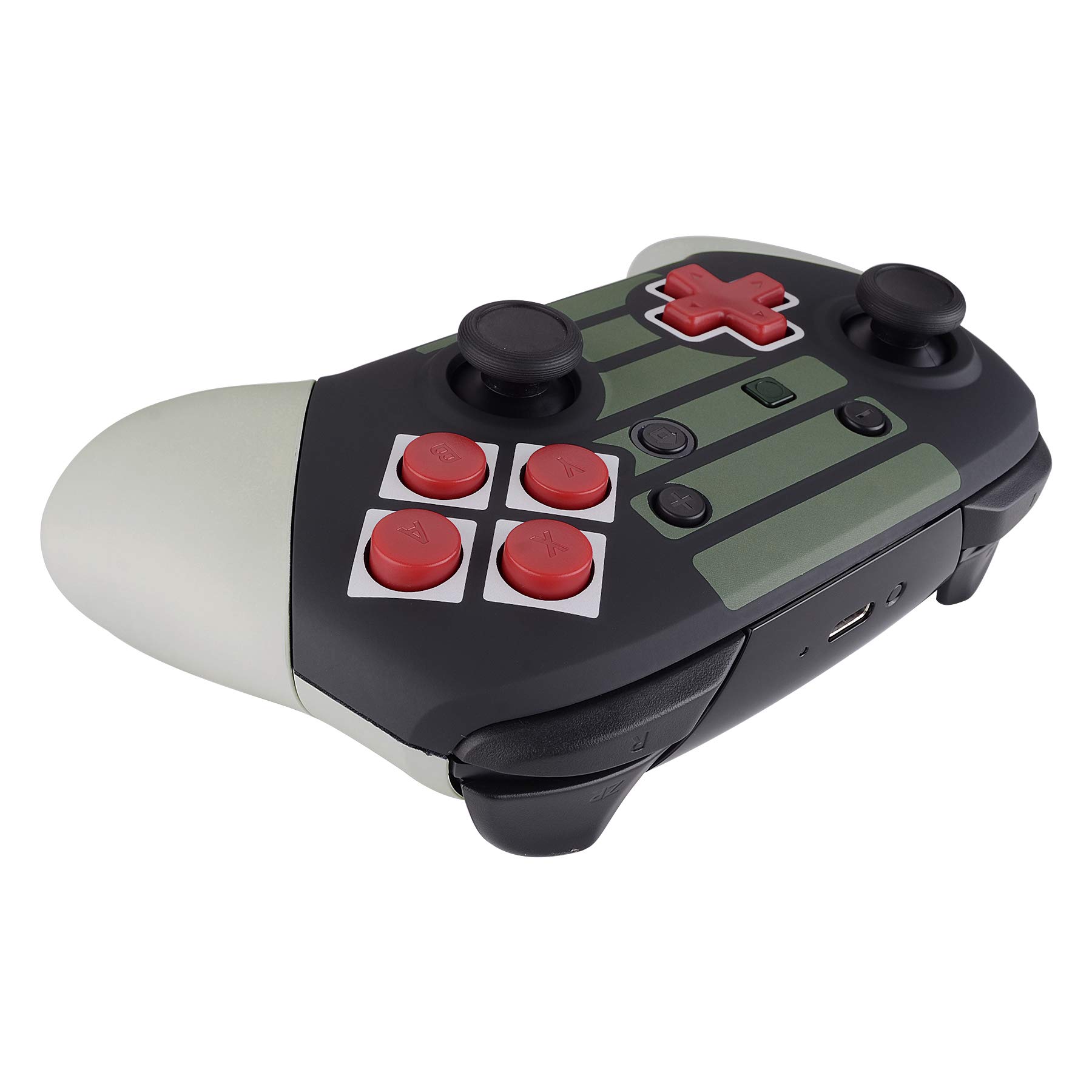 eXtremeRate eXtremeRate NES Style Soft Touch Faceplate Backplate for Nintendo Switch Pro Controller DIY Housing Shell Grip and Buttons - View 6 of 8