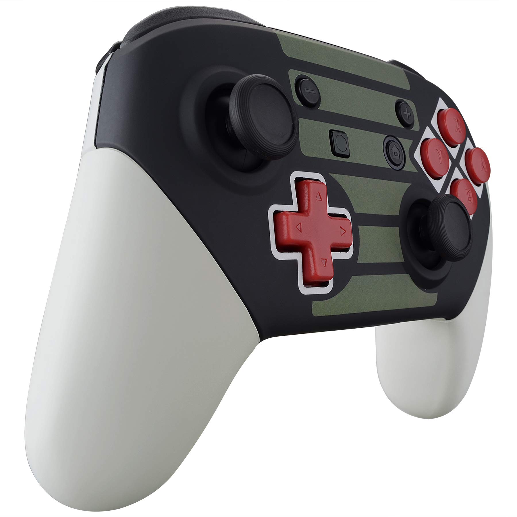 eXtremeRate eXtremeRate NES Style Soft Touch Faceplate Backplate for Nintendo Switch Pro Controller DIY Housing Shell Grip and Buttons - View 7 of 8