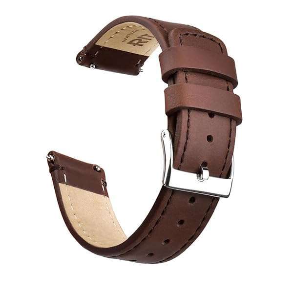 Ritche Christmas Gift 24mm Quick Release Classic Vintage Leather Watch Bands Brown Genuine Leather Watch Straps for Men, Valentine's Day Gifts for Him or Her, White Elephant Gifts, Stocking Stuffers for Men