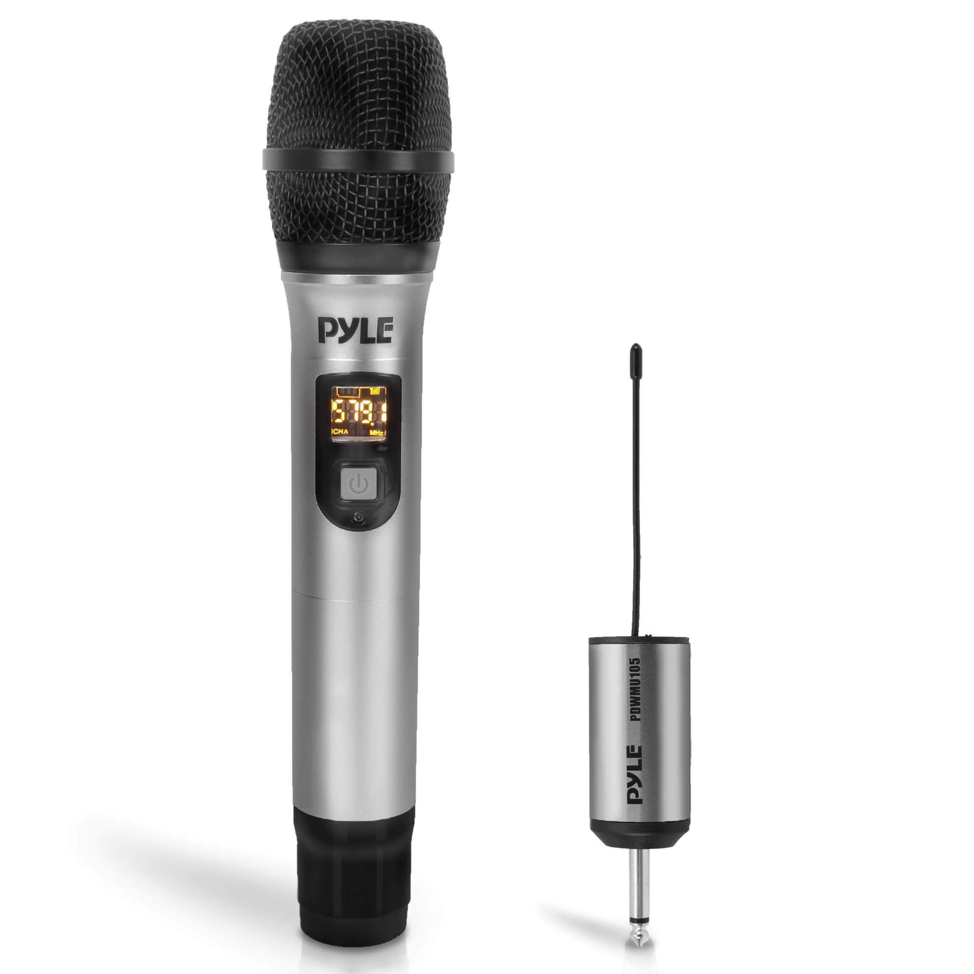 PYLE Portable UHF Wireless Microphone System Handheld Dynamic Cordless Transmitter Set for PA Karaoke DJ Party PDWMU105