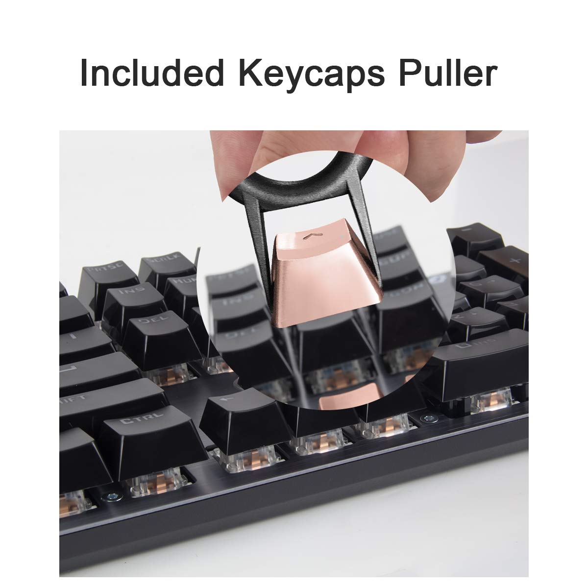 Fitlink Fitlink FPS MOBA Gaming Keycaps Durable Stainless Steel Keycap with Key Puller for Mechanical Keyboard Cherry MX Switch Rose Gold - View 6 of 7