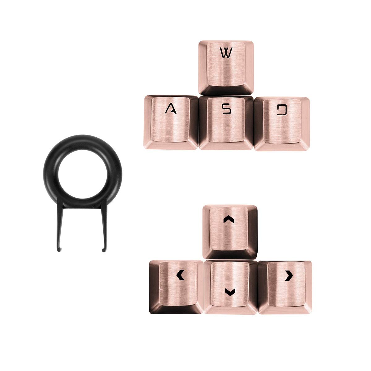 Fitlink Fitlink FPS MOBA Gaming Keycaps Durable Stainless Steel Keycap with Key Puller for Mechanical Keyboard Cherry MX Switch Rose Gold