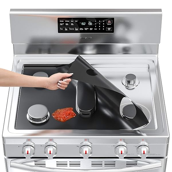 TidyFriend Reusable Gas Range Protectors for 5 Burner Stove Washable Non Stick Fast Clean Stove Top Covers for Samsung Range