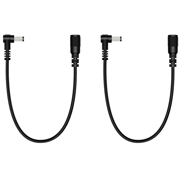 Fancasee Fancasee 2 Pack 5.5mm x 2.5mm DC Power Extension Cable Right Angle Male to Female for IP Camera CCTV Security LED - View 2 of 6