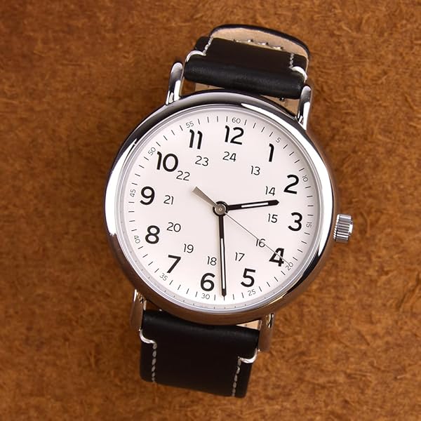 Ritche Ritche Christmas Gift 24mm Quick Release Vintage Leather Watch Bands for Men Genuine Black Straps Perfect for White Elephant and Stocking Stuffers - View 2 of 6